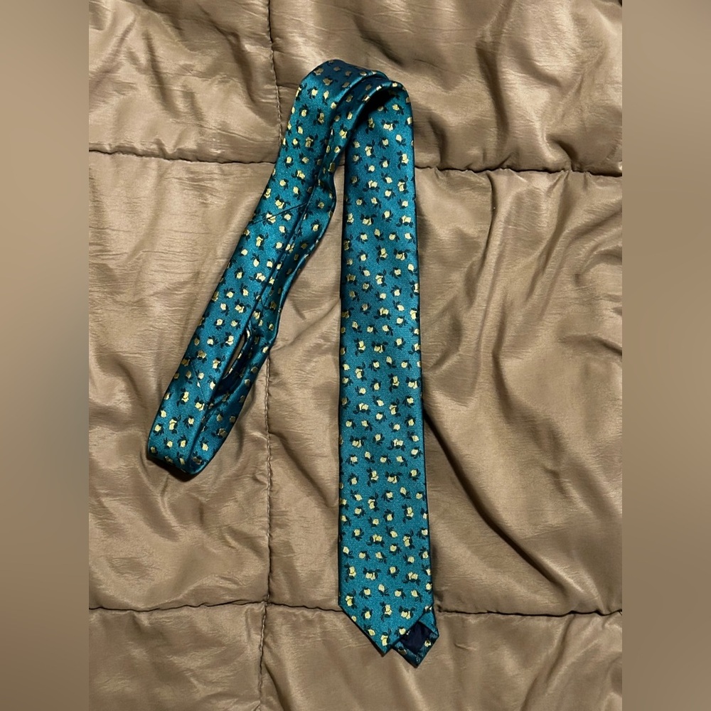 The Tie Bar- Blue tie with Lemon print- OS